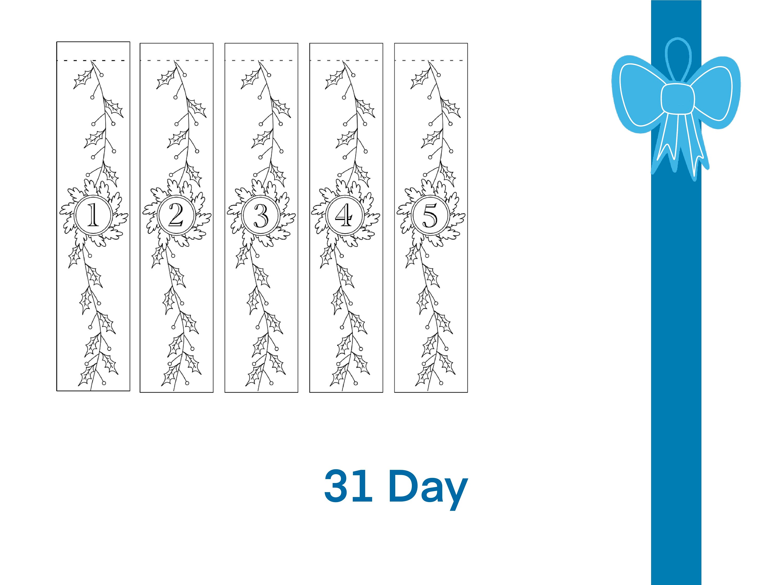 Christmas Paper Chain. Advent Chain Printable. Activity Tiger Calendar ...