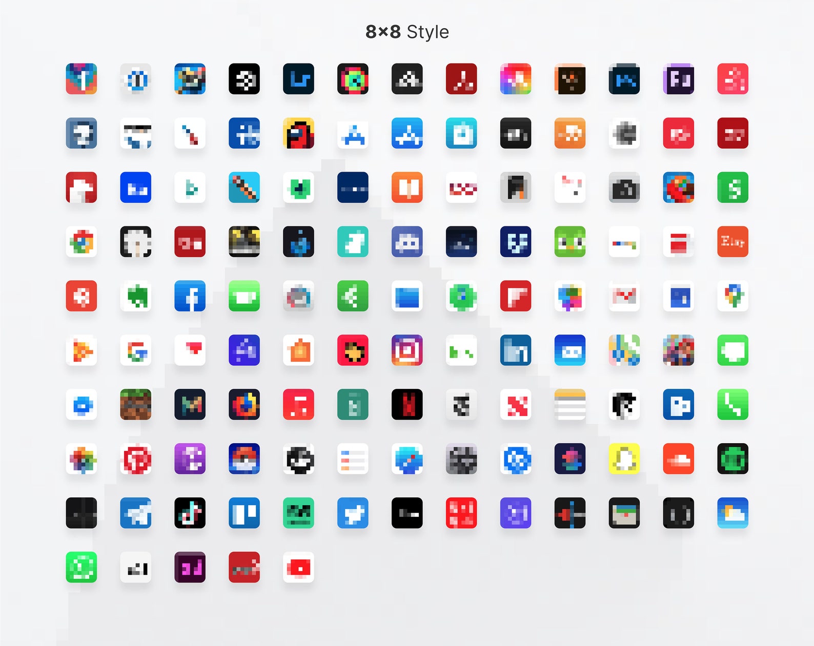 120 Ios Pixelated Icons Iphone Ios 14 App Pack Cool - Etsy