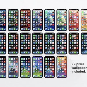 Pixels Ios 120 iOS Pixelated Icons iPhone iOS 14 App Pack Cool | Etsy