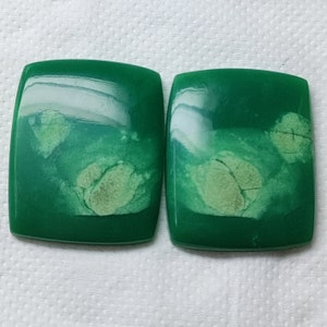 Chrysoprase Gemstone, 2Peses,Natural Chrysoprase, Chrysoprase Cabochon, Size,24×30 MM Aprox, Direct Manufacture sale, CTS,65