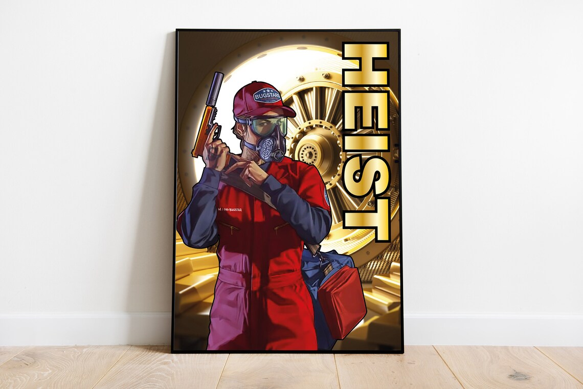 GTA 5 Limited Edition Poster GTA V Heist Poster | Etsy