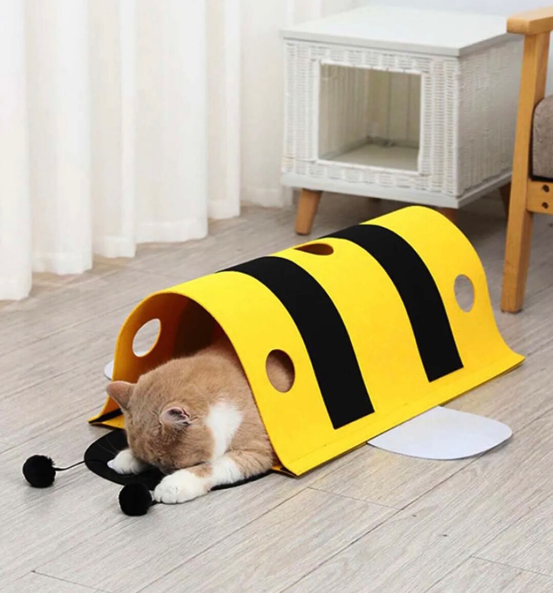 Cat Tunnel, Cat Toy, Felt Tunnel, Cat House, Collapsible Pet Tunnel for
