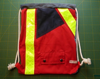 Backpack made from real emergency service jacket emergency service / paramedic gift