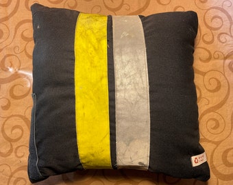 Cushion made of real emergency jacket fire brigade gift