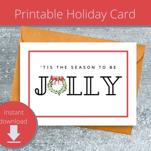 CARTÃO DE FÉRIAS IMPRIMÍVEL | Download digital | Cartão de Natal e feriado
