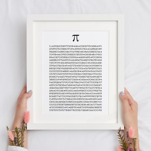 Die ersten 1000 Stellen von Pi Druckbares lustiges Mathe-Poster, lustiges Mathe-Klassenzimmer-Dekor für High-School- und Mittelschullehrer