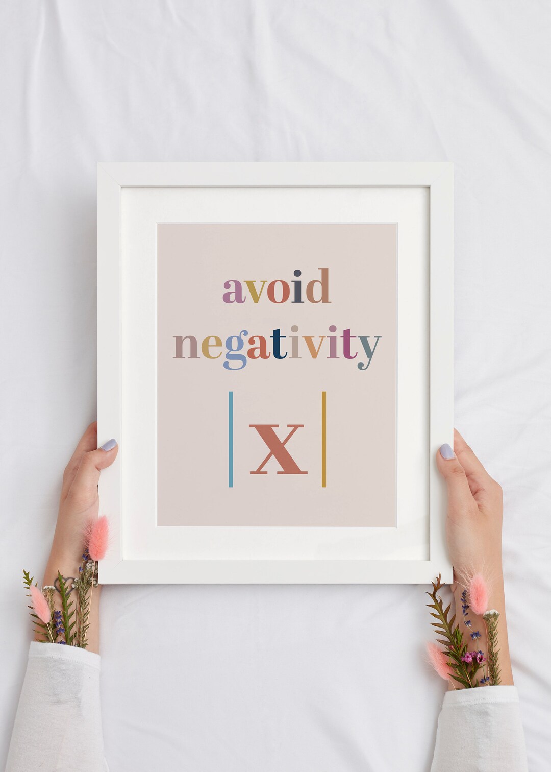 Avoid Negativity Absolute Value Printable Fun Math Calculus Wall Art ...