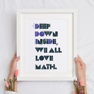 No fundo, todos nós amamos cartaz de arte de parede de matemática, camiseta, caneca SVG e arquivo PDF funciona com Cricut, Silhouette Cameo