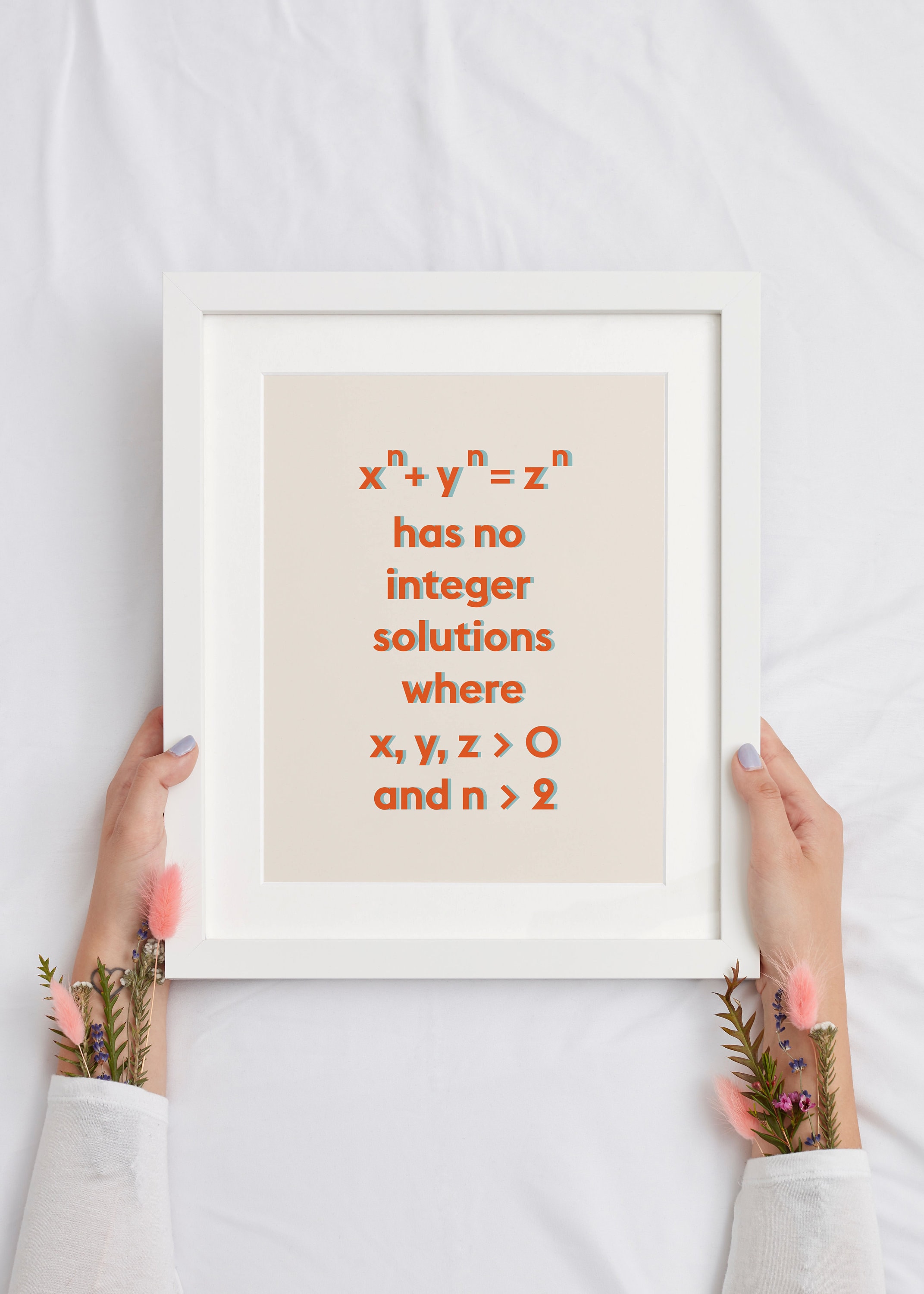 Fermat's Last Theorem Xn + Yn = Zn Printable Math Poster, T-shirt