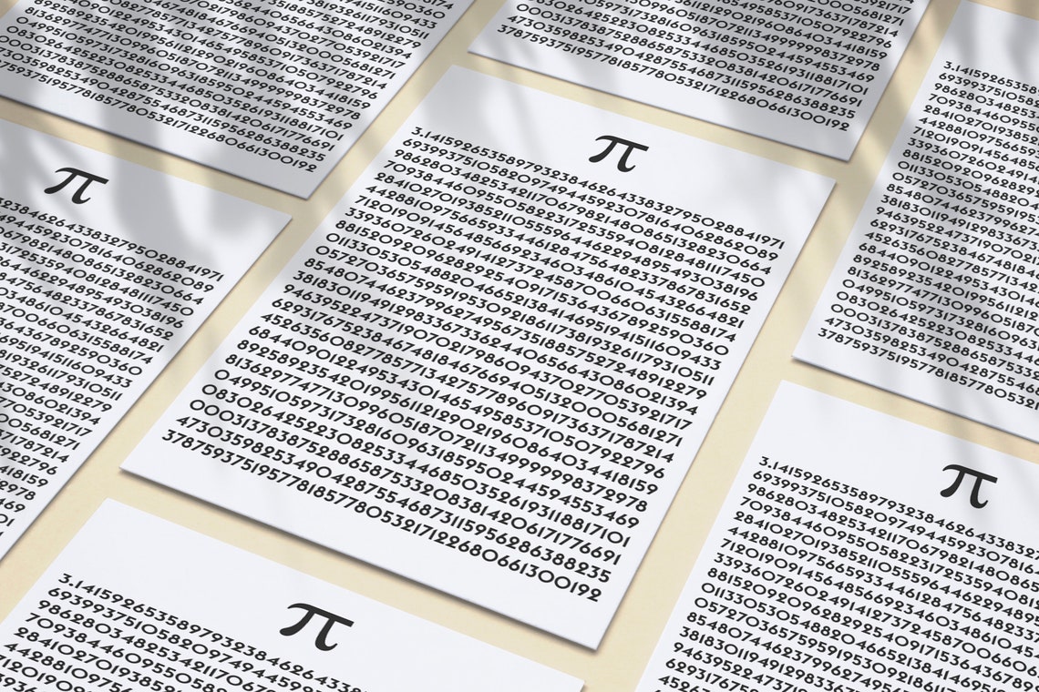First 1000 Digits of Pi Math Poster Wall Art Mug SVG and PDF | Etsy
