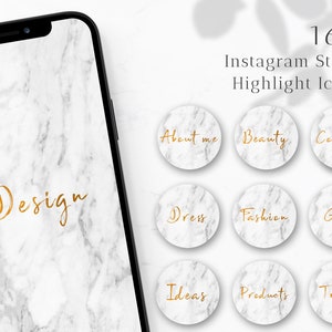 160 Instagram Story Highlight Icons-white Marble Gold Social - Etsy