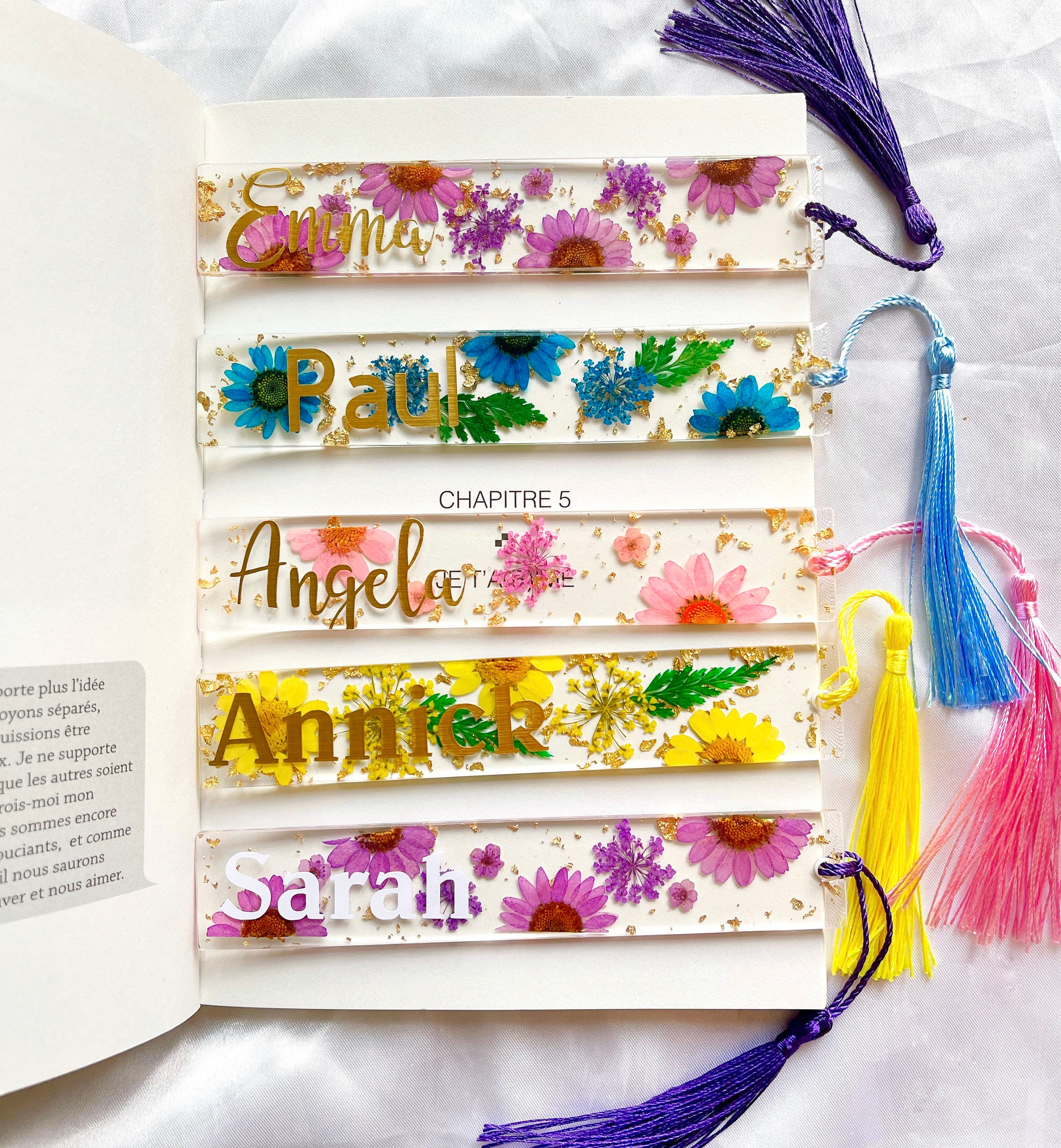 Handmade Bookmarks Encrusted With Dried Flowers And Gold Etsy