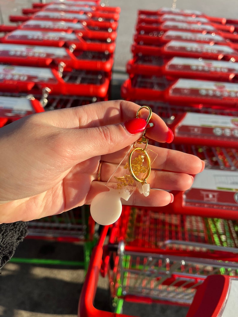 Resin Shopping Cart Token Personalized Shopping Cart Coin for Shopping Trolley token Organization Shopping Dried flowers gold image 4