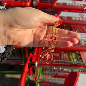 Resin Shopping Cart Token Personalized Shopping Cart Coin for Shopping Trolley token Organization Shopping Dried flowers gold image 1