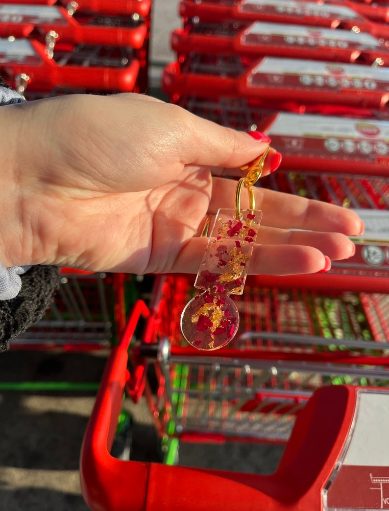 Resin Shopping Cart Token Personalized Shopping Cart Coin for Shopping Trolley token Organization Shopping Dried flowers gold image 1