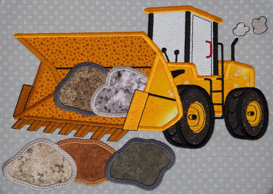 Bulldozer Appliqué Machine Embroidery Design for 6x10 and 8x11 Etsy