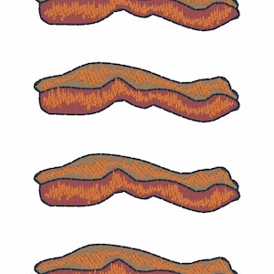 Bacon FeltbitesTM Play Food Machine Embroidery Design for Child&#39;s Toy Kitchen, 5x7 Machine Embroidery Stitch Files Instant Download