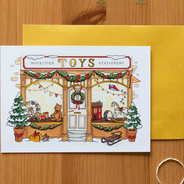 Postcard "Little Christmas Shop" / Postkarten "Kleiner Weihnachtsladen” / Winter Stationery / Weihnachtskarten