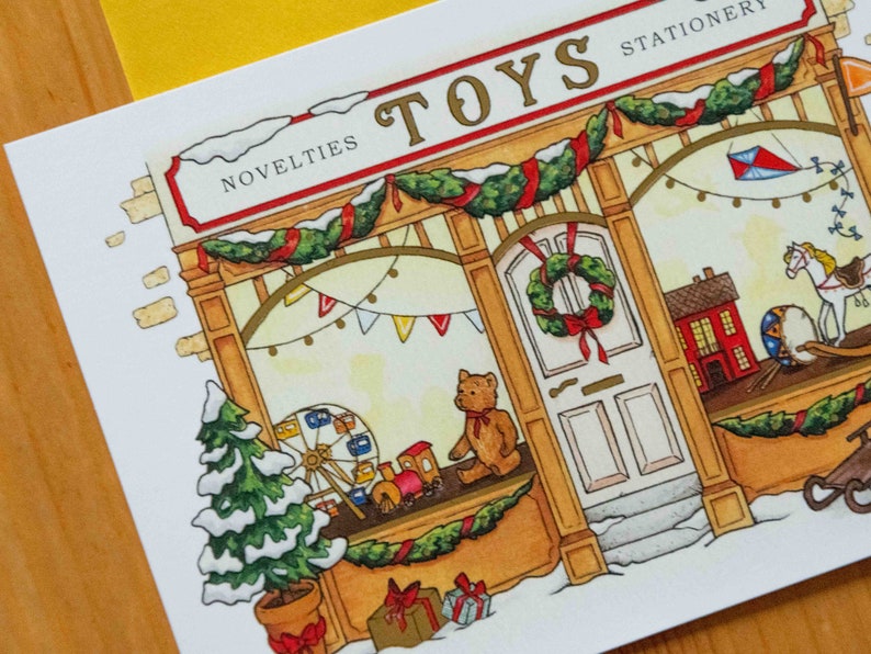 Postcard Little Christmas Shop / Postkarten Kleiner Weihnachtsladen / Winter Stationery / Weihnachtskarten image 5