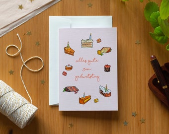 Postcard “Alles Gute zum Geburtstag” / Klappkarte “Alles Gute zum Geburtstag” / Birthday Stationery / Geburtstagskarte