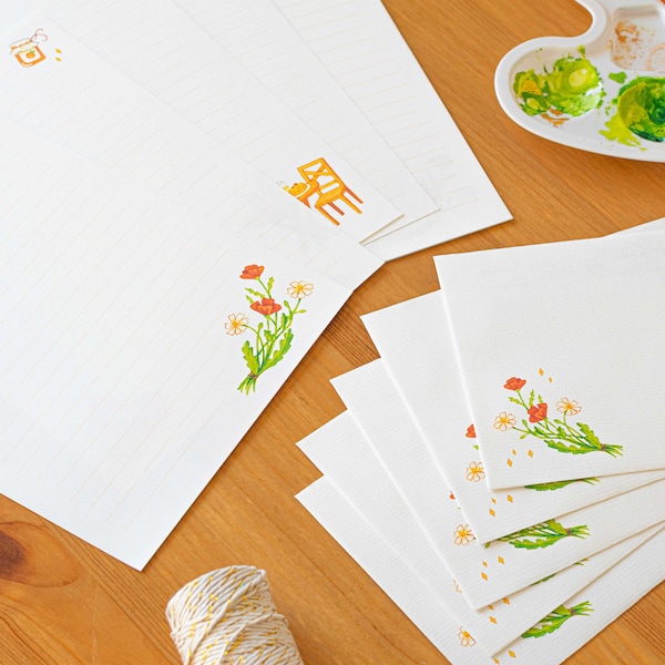 Letter Paper “Summer Days” / Briefpapier Set “Sommertage” / Summer Stationery Set / Sommer Briefpapier
