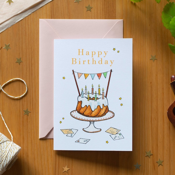 Postcard “Happy Birthday” / Klappkarte “Happy Birthday” / Birthday Stationery / Geburtstagskarte