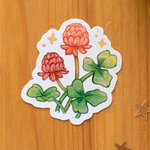 Holographic Sticker Red Clover / Cut Out Stickers / Bullet Journal Stickers image 2