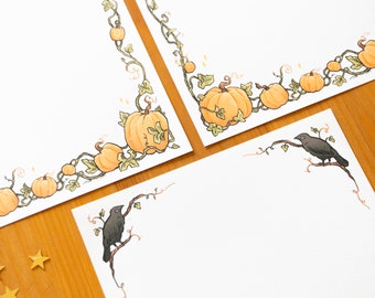 "15 teiliges Set ""Pumpkin Patch"" / Halloween Briefpapier Set / Bequemes Briefpapier Set / Penpal Geschenk / Cottagecore."