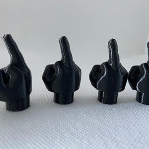 Novelty Middle Finger Schrader Valve/Dust Caps  covers (Pck of 4