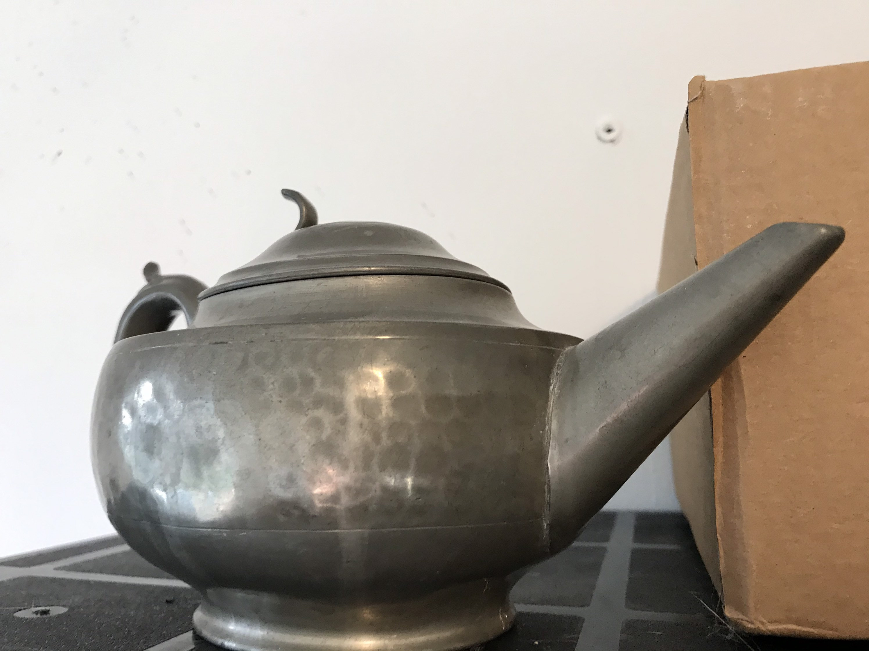 Antique Pewter Teapot please see description Etsy