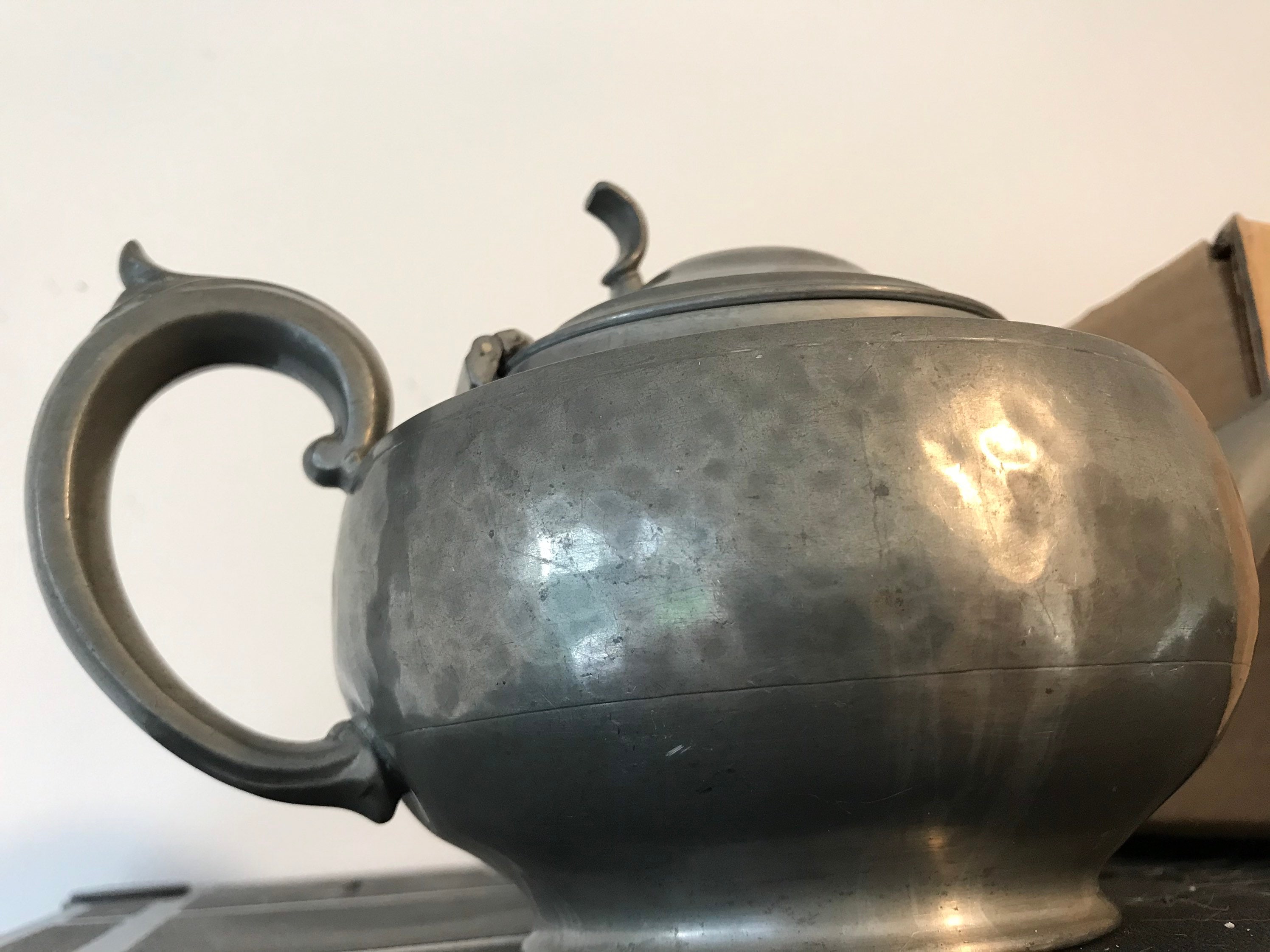 Antique Pewter Teapot please see description Etsy