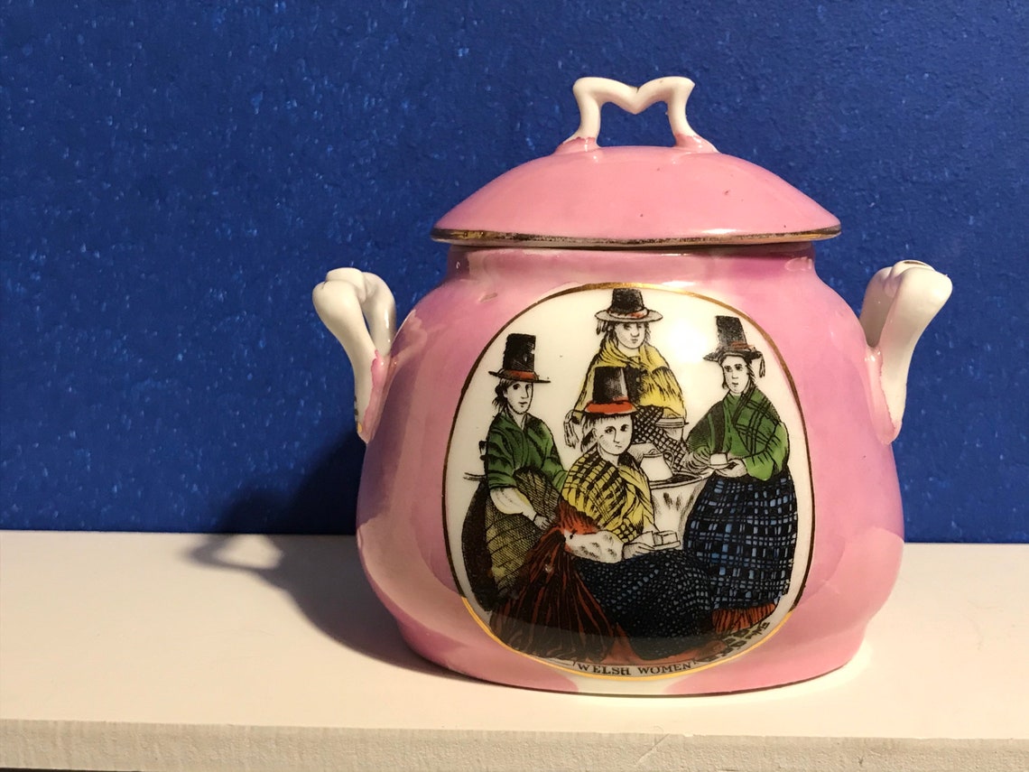 Antique German Porcelain Sugar Bowl Etsy