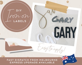 Personalised Custom Iron On Name Labels for Clothing, Heat Transfer Name Label for Iron On, Clothing Name Labels for T-Shirt, Uniform Labels