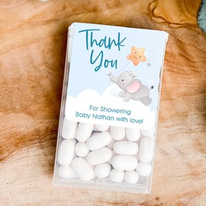 Tic Tac Stickers Baby Shower Favours Cut Elephant Style Thank You Stickers Baby Shower Party Favour Stickers Gift