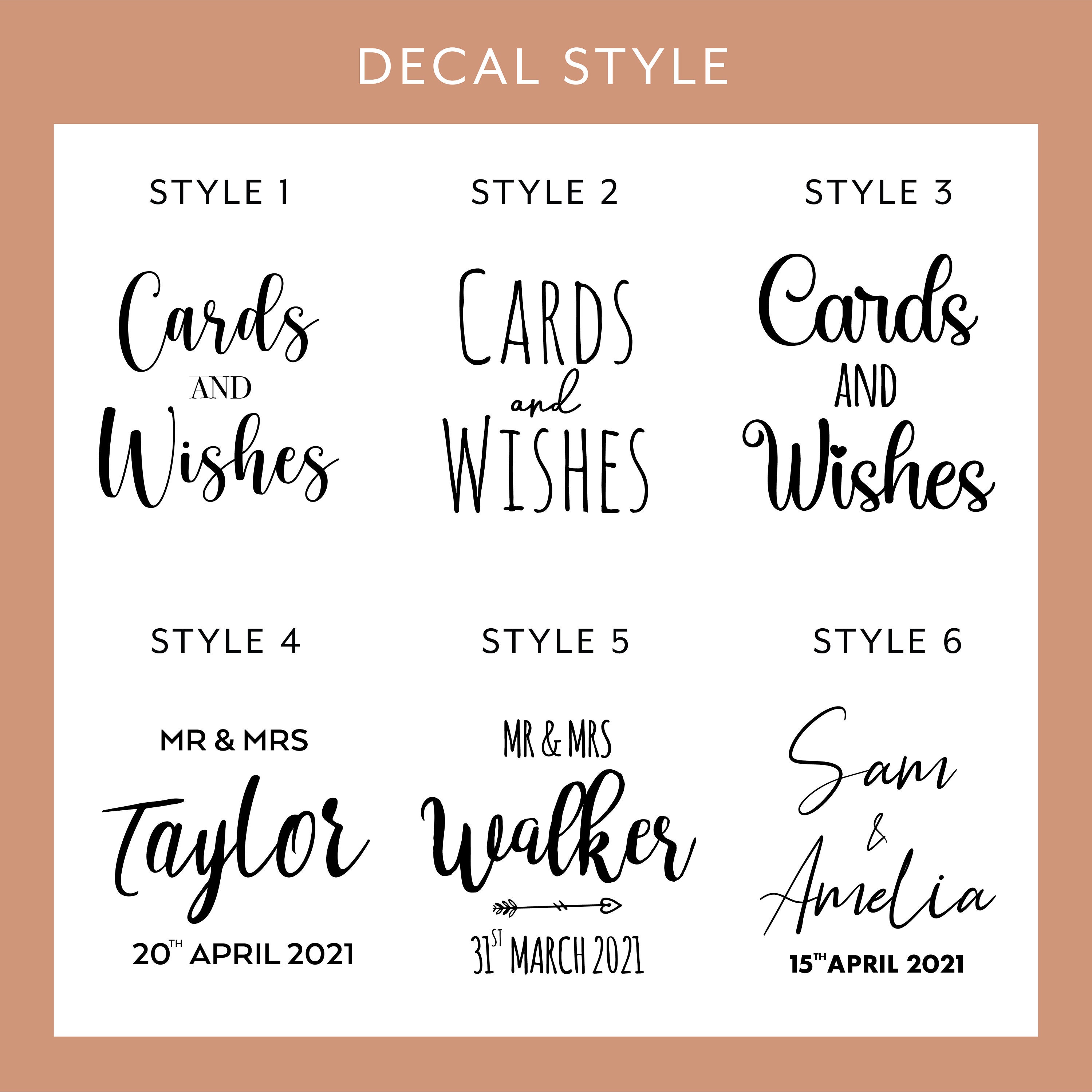  WEDDING LABELS Wedding Card and Wishes Box Decal Label Etsy