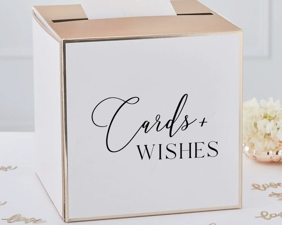 Wedding Wishing Well Sticker Card and Wishes Well Decal Label Card Box Decal Label Personalised Wedding Box Decal Wedding Reception Decor