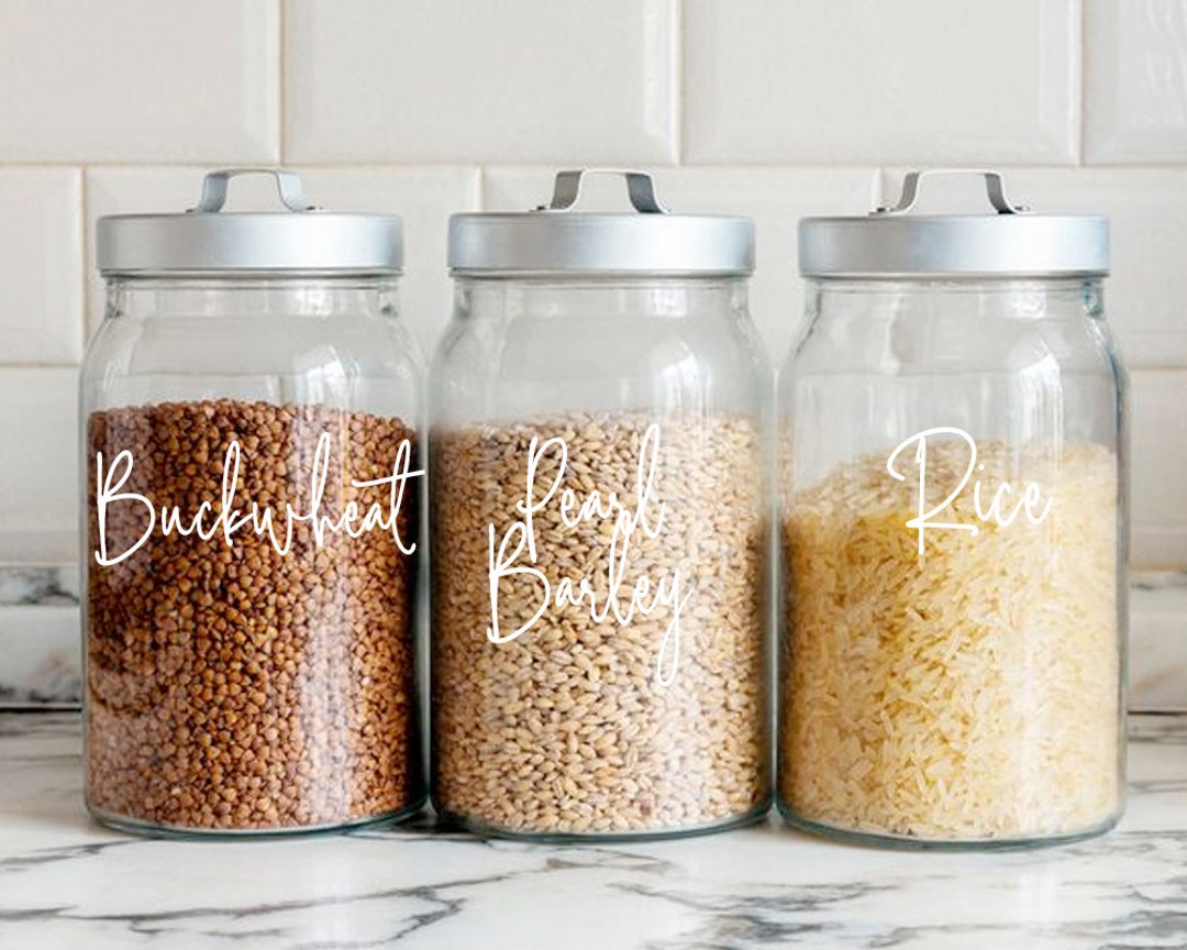 Pantry Labels Food Container Stickers Kitchen Custom Decals Container ...