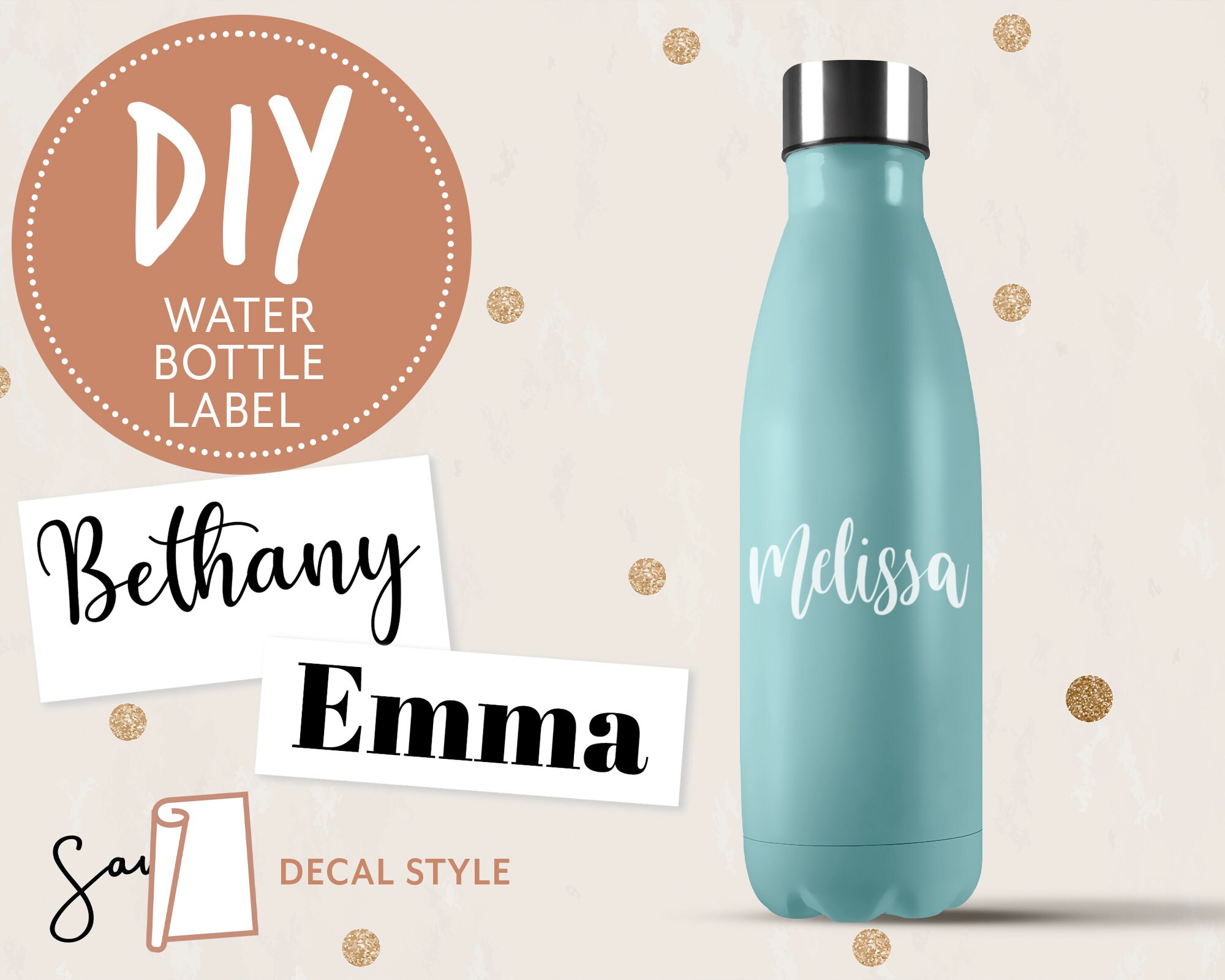 Custom Name Stickers Personalised Name Labels Drink Bottle Etsy