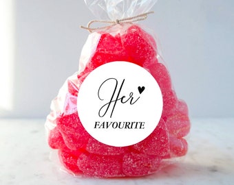 His Favourite Her Favourite Wedding Favours Stickers Gift Candy His Favourite Her Favourite Stickers Packaging Stickers Gloss Round Stickers