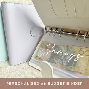 Budget Planner Personalised A6 Budget Binder Cash Management 4 Colours Custom Gift Bridesmaid Gift