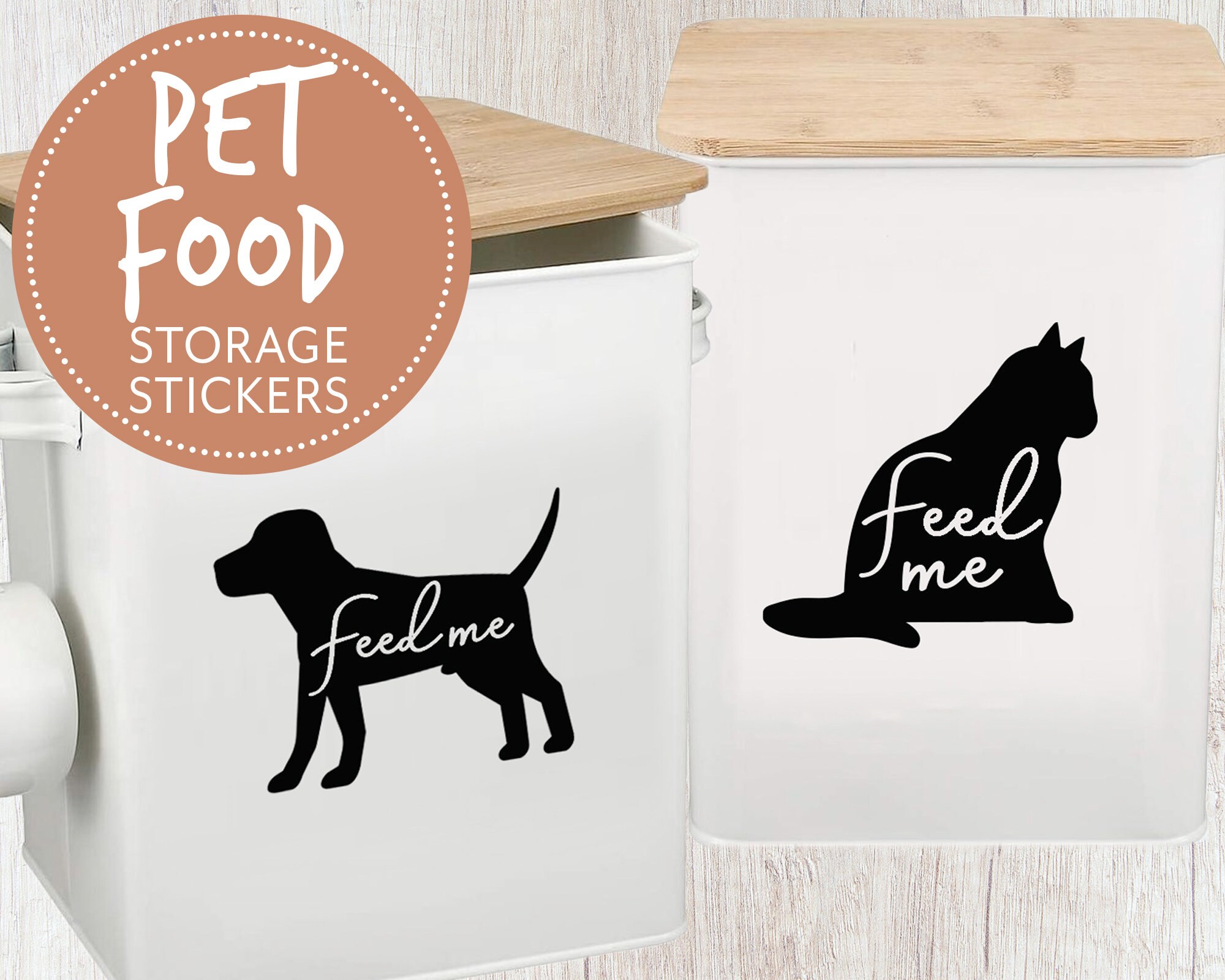 PET FOOD LABELS Cat Dog Food Storage Label Decal Style Etsy