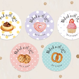 Small Business Sticker Packaging Sticker Thank You Baked With Love Stickers Cookie Cake Doughnut Stickers Small Business Printing