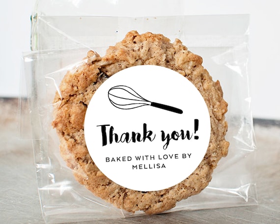 Small Business Sticker Thank You Baked With Love Stickers Cookie Cake Stickers for Small Business Printing Sydney 40mm Round Stickers