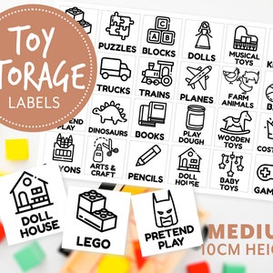 Toy Storage Label Medium 10cm Height Toy Storage Stickers Toy Box Sticker Toy Storage Playroom Classroom Organisation Australia Made
