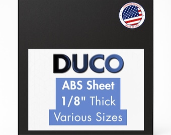 Lámina de plástico ABS Duco, fabricada en EE. UU., de 1/8 de pulgada de grosor, con textura negra, para bricolaje, interiores de automóviles, manualidades, letreros y más.