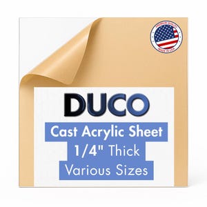 DUCO USA-Made Clear Cast Acrylic Sheet 1/4 Inch Transparent Plexiglass Lightweight Acrylic Board for Window Replacements Displays Signs More