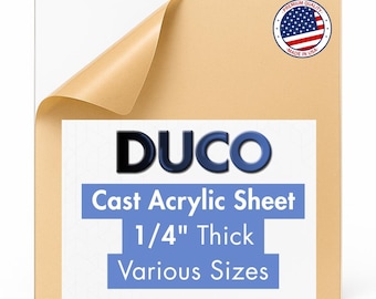 DUCO USA-Made Clear Cast Acrylic Sheet 1/4 Inch Transparent Plexiglass Lightweight Acrylic Board for Window Replacements Displays Signs More