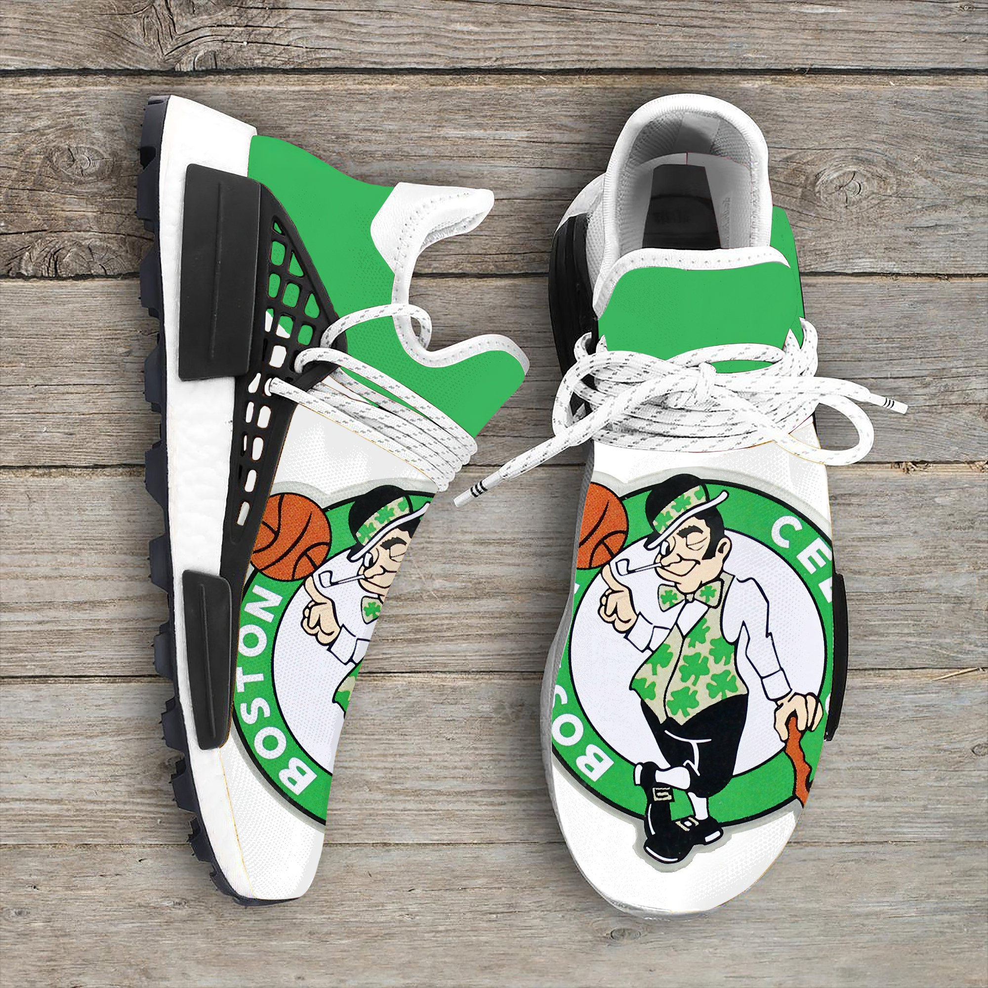 Boston Celtics NBA Nmd Human Sneakers Custom Shoes Jordan Etsy