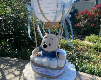 Hot air balloon diaper cake