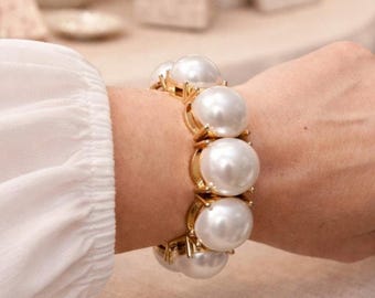 Nordstrom Open Edit Chunky Perlen Stretch Armband Neu